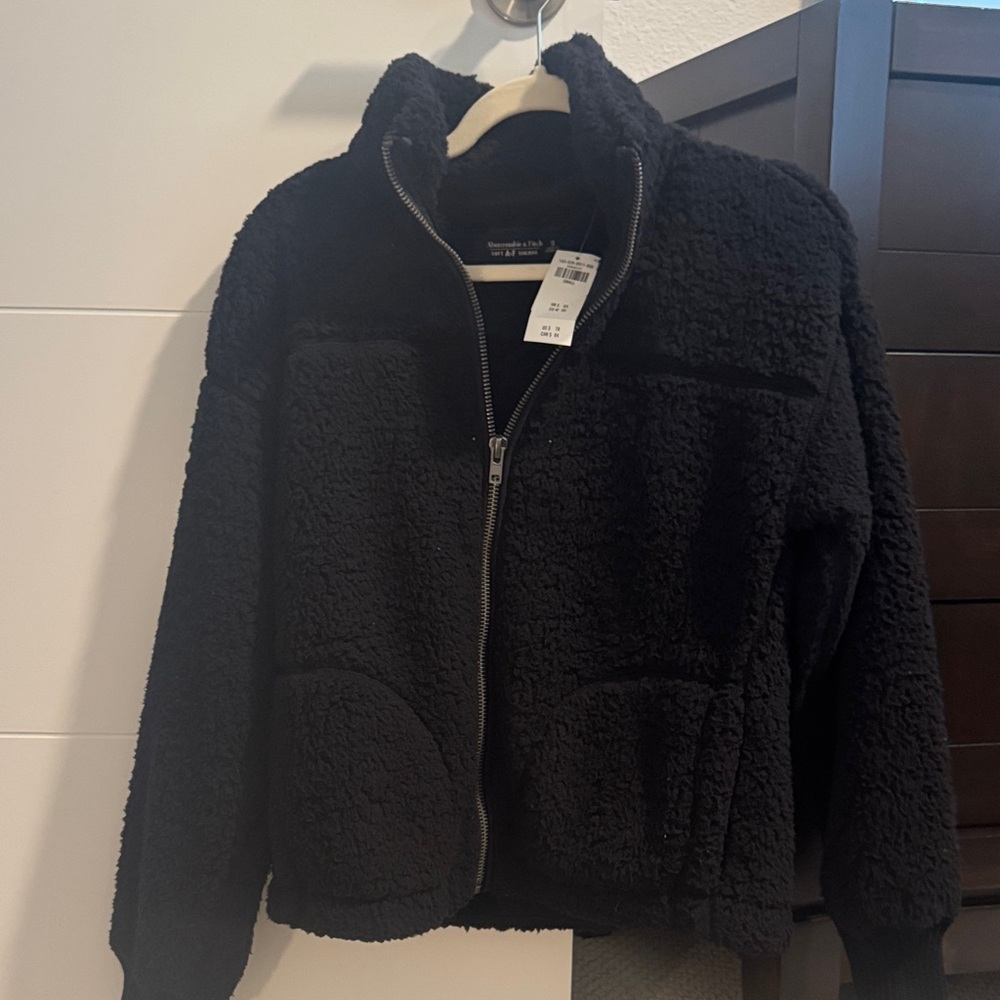 Abercrombie & Fitch Black Sherpa jacket